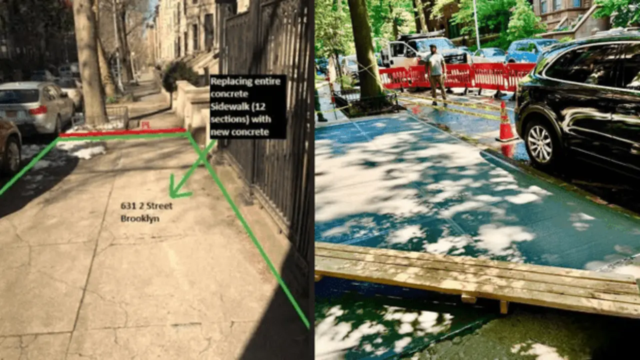 Sidewalk Replacement and Restoration on George R Fearon Residence 631 2 Street Brooklyn NY