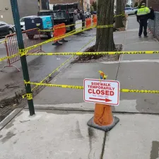 Broken sidewalk repair
