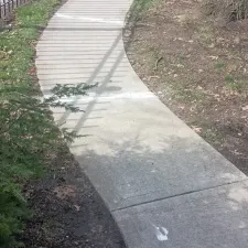 Curved sidewalk path