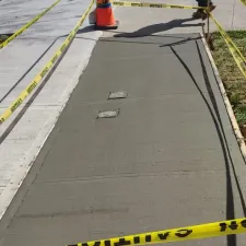 Fresh concrete sidewalk